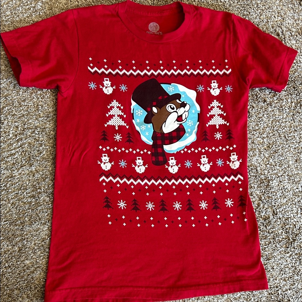 Red Holiday Graphic Crewneck Tee - Unbranded